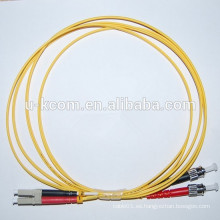 LC / ST Simplex SM Fibra óptica Patch Cord con Reb y Negro olor Boot